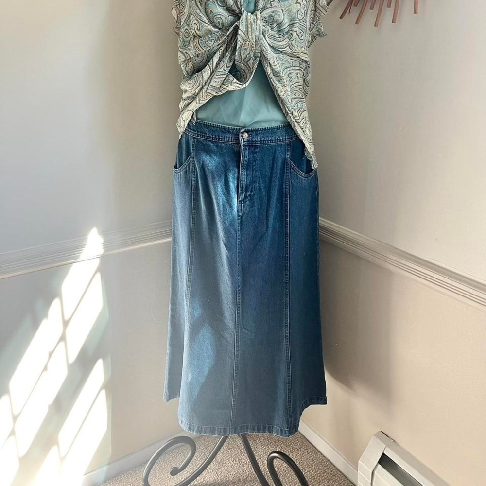 Vintage 90s Denim‎ Maxi Skirt